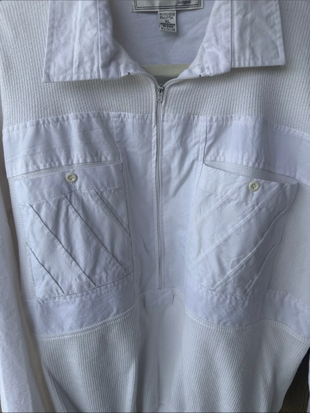 Vintage Colin Stokes White Half-Zip Pullover Shirt